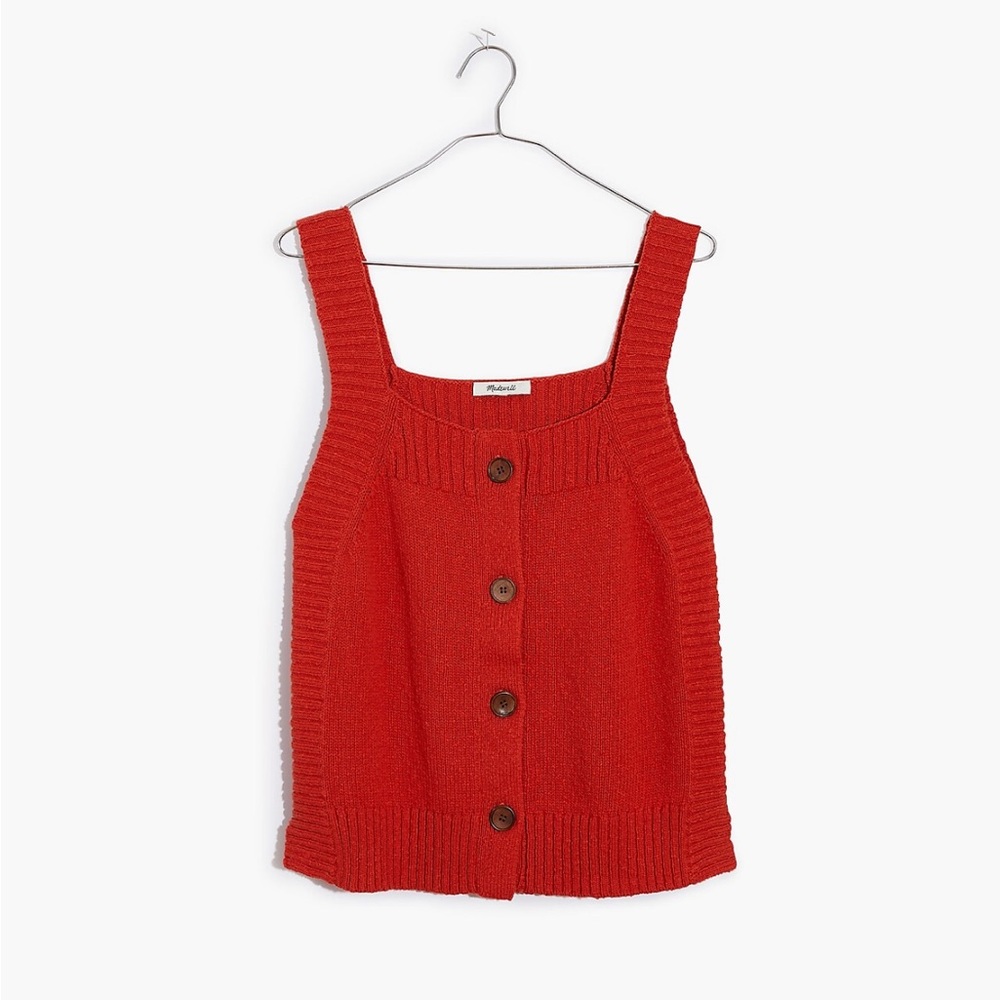 Madewell Rowe Button-Front Sweater Tank, Size Large